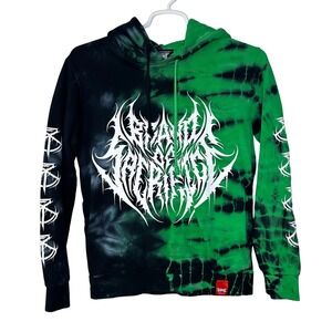 Shibori Threads Brand of Sacrifice Exodus Hoodie Mens Medium Green Black Tie Dye